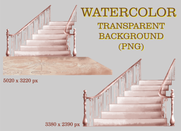 Download Vintage Watercolor Roman Stairs PNG - Vintage watercolor Collection