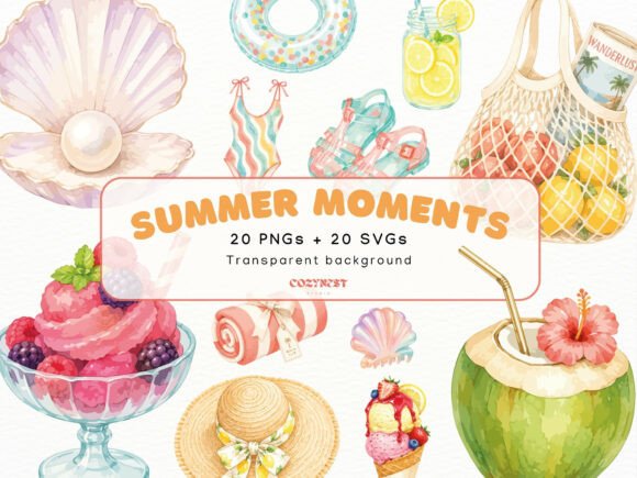 Download Summer Watercolor Cliparts, Vacation PNG - Watercolor cliparts Collection