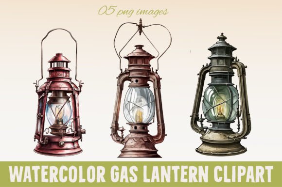 Download Vintage Watercolor Lanterns Illustration - Vintage watercolor Collection