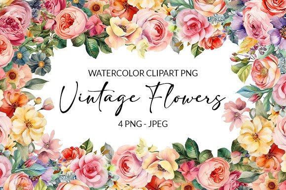 Download Vintage Watercolor Flowers - Vintage watercolor Collection