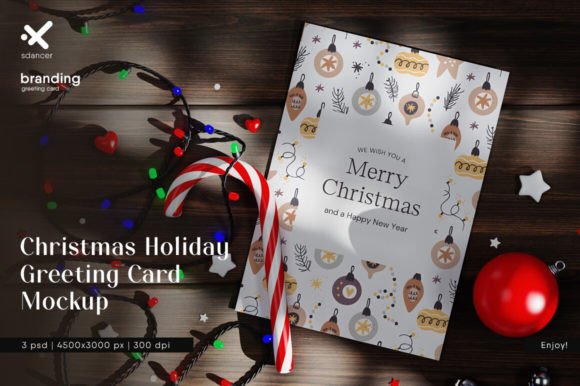 Download Christmas Holiday Greeting Card Mockup - Holiday greeting card Collection