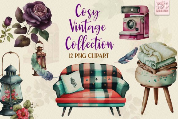 Download Cosy Vintage Watercolor Clipart - Vintage watercolor Collection