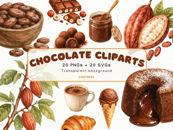 Download Chocolate Watercolor Cliparts Cacao Bean - Watercolor cliparts Collection