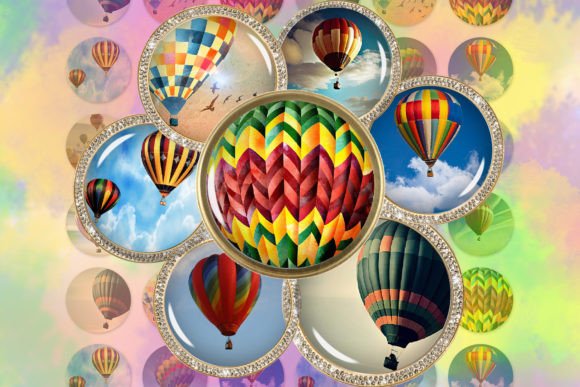 Download Hot Air Balloons Digital Collage Sheets - Hot air balloon Collection