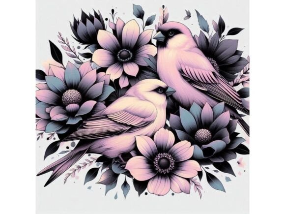 Download Pastel Goth Birds with Soft Hues Surroun - Soft hues Collection