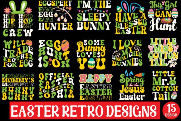 Download Easter Retro Designs Bundle - Retro designs Collection