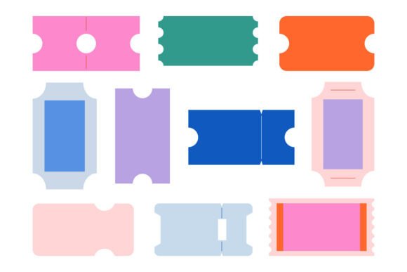 Download Colorful Ticket Collection Retro Designs - Retro designs Collection
