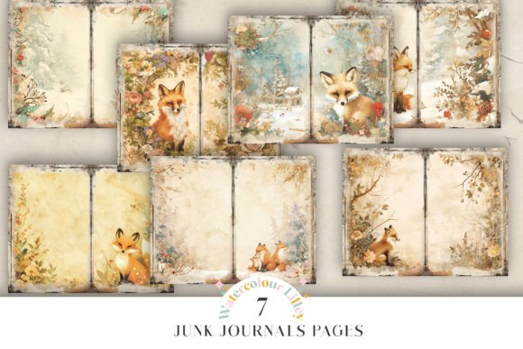 Download Fox Watercolour Junk Journal Pages - Junk journal Collection