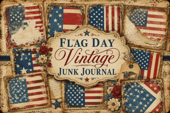 Download Flag Day Vintage Junk Journal - Premium Resources