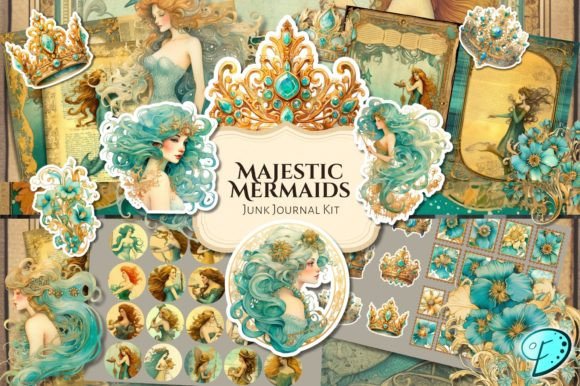Download Majestic Mermaid Junk Journal Kit - Junk journal Collection