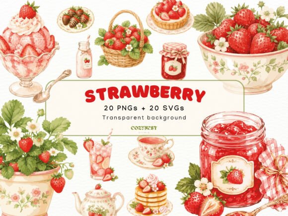Download Strawberry Watercolor Cliparts, PNG SVG - Premium Resources