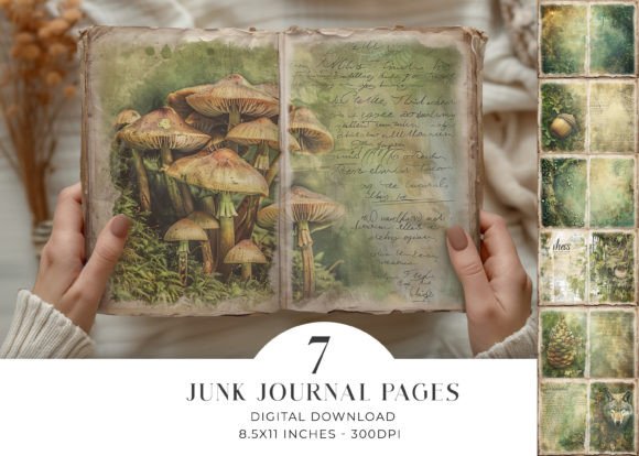 Download Woodland Junk Journal Bi Fold Pages - Junk journal Collection