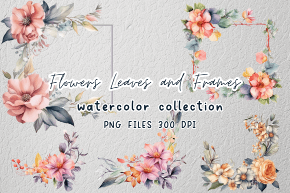 Download Vintage Watercolor Flowers Frame Clipart - Vintage watercolor Collection