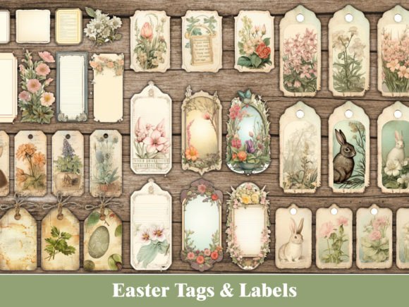 Download Easter Tags Spring Junk Journal Supplies - Junk journal Collection