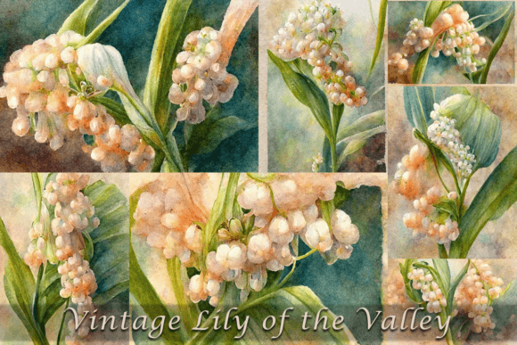 Download Vintage Watercolor Lily of the Valley - Vintage watercolor Collection