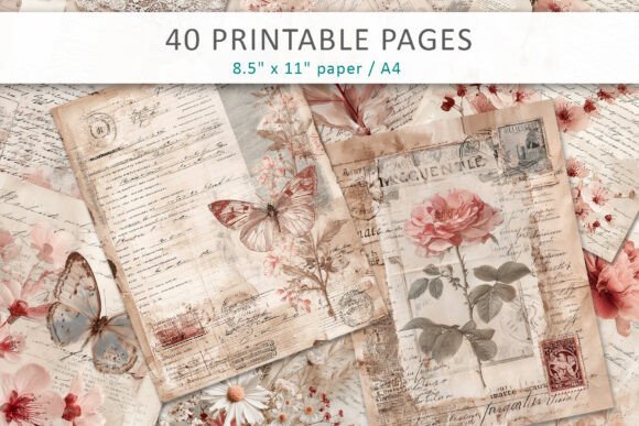 Download Shabby Chic Junk Journal Pages - Junk journal Collection